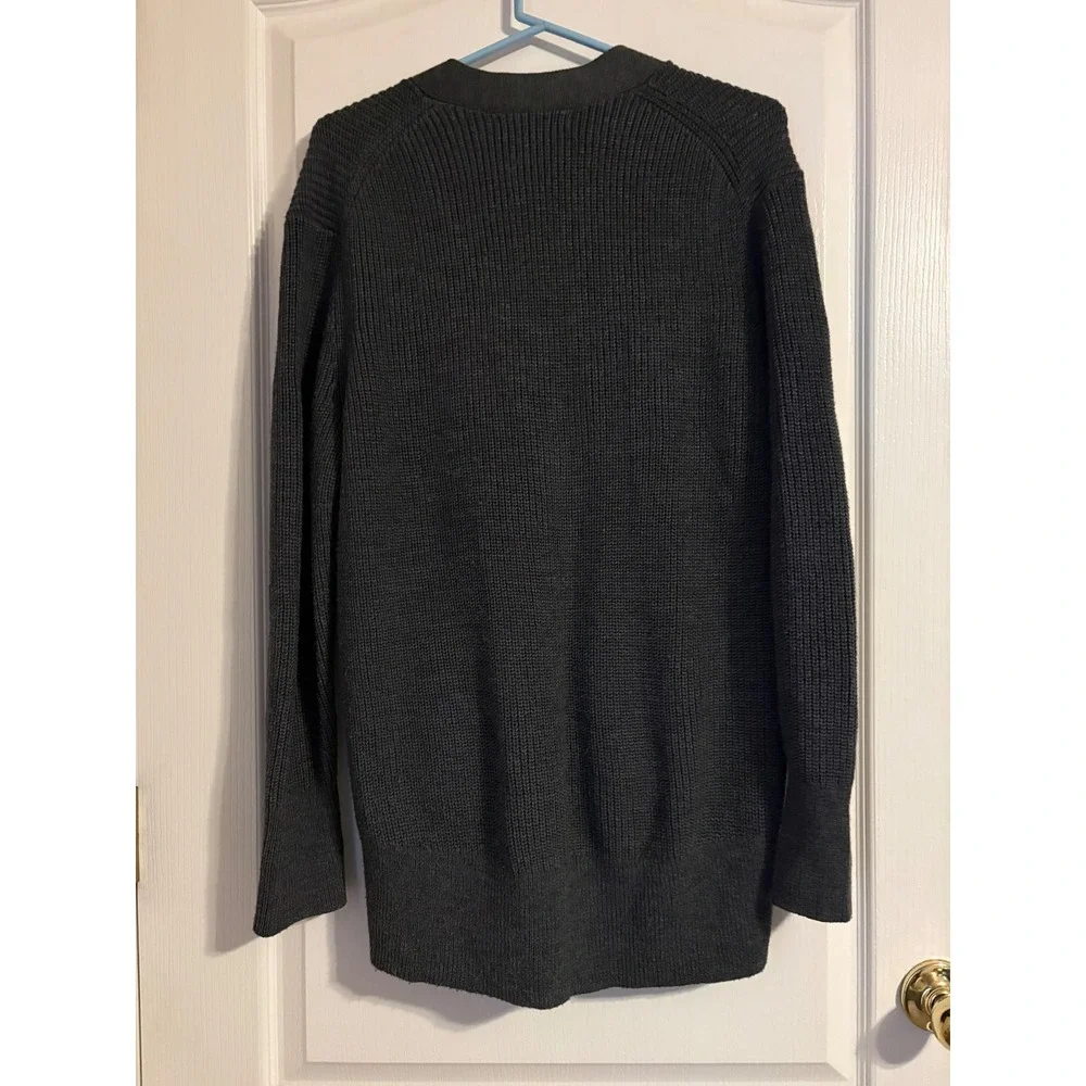 Banana Republic Cardigan Mens M Gray Excellent Washable Merino Wool Blend Ribbed